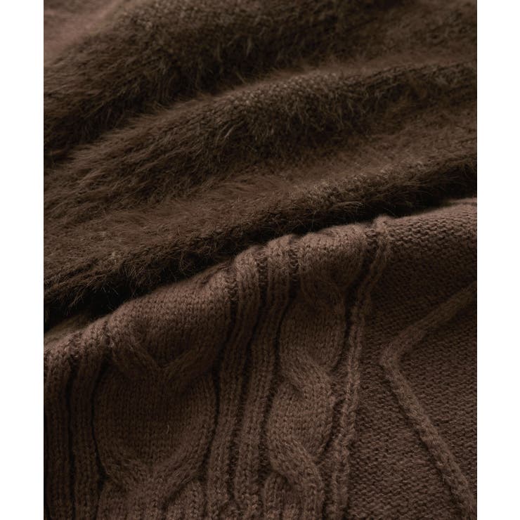 【洗える】オフショルケーブル編みミニワンピース | VIS  | 詳細画像35 