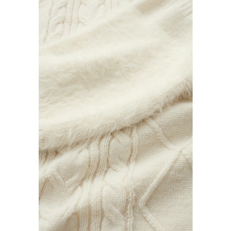 【洗える】オフショルケーブル編みミニワンピース | VIS  | 詳細画像37 