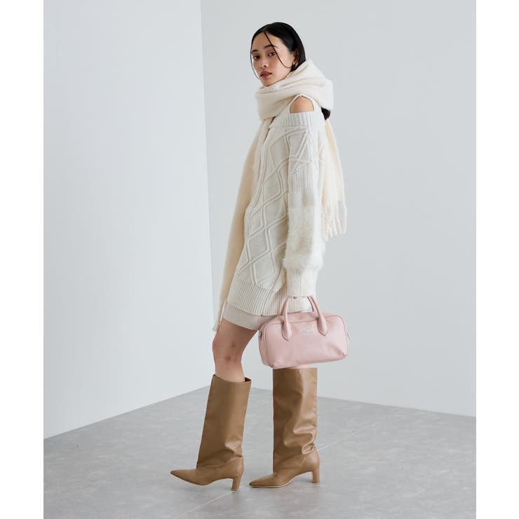 【洗える】オフショルケーブル編みミニワンピース | VIS  | 詳細画像38 