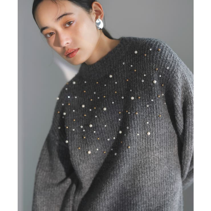 ビジュー付きニットワンピース | VIS  | 詳細画像10 