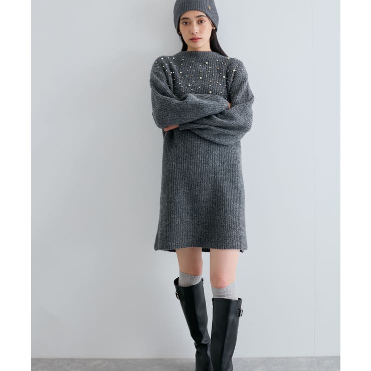 ビジュー付きニットワンピース | VIS  | 詳細画像13 