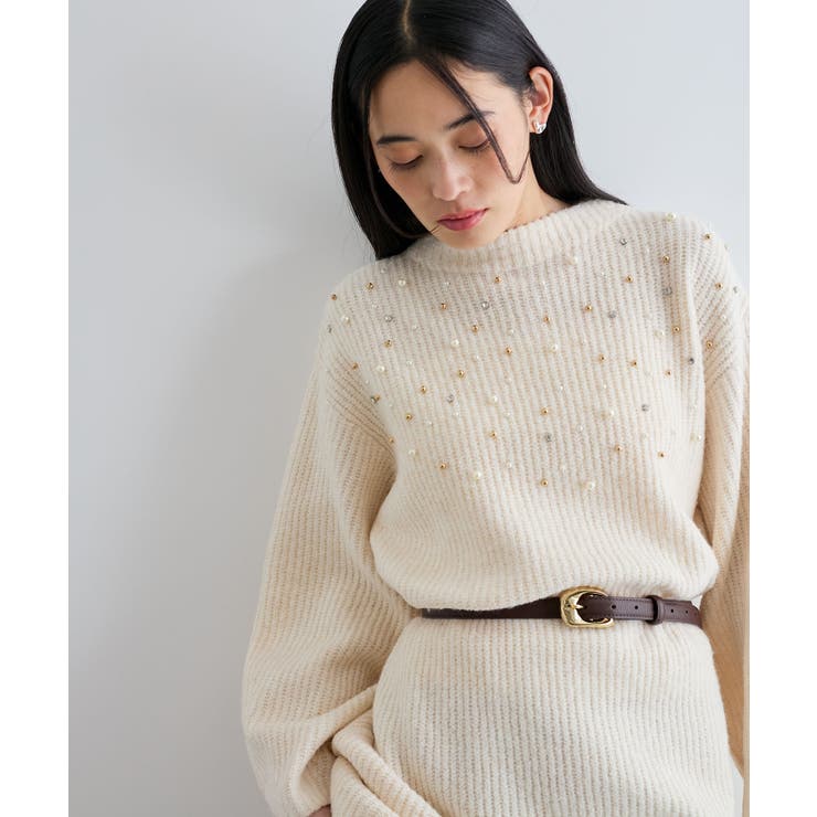 ビジュー付きニットワンピース | VIS  | 詳細画像18 