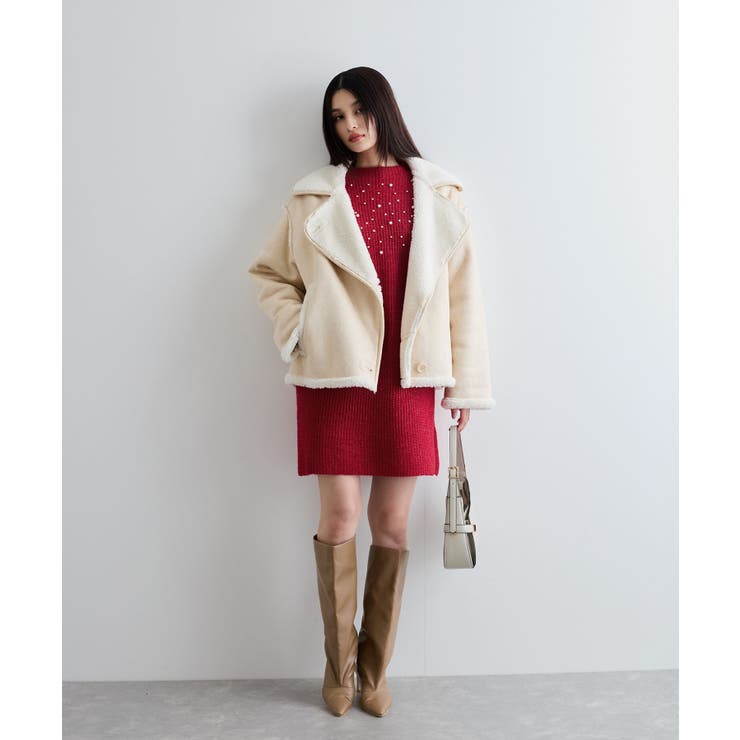 ビジュー付きニットワンピース | VIS  | 詳細画像19 