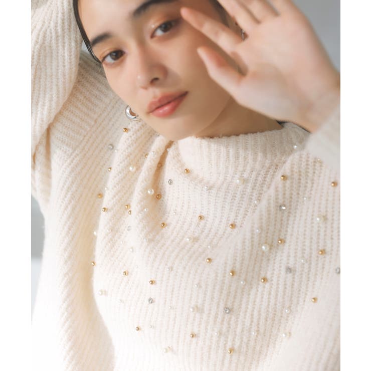 ビジュー付きニットワンピース | VIS  | 詳細画像4 