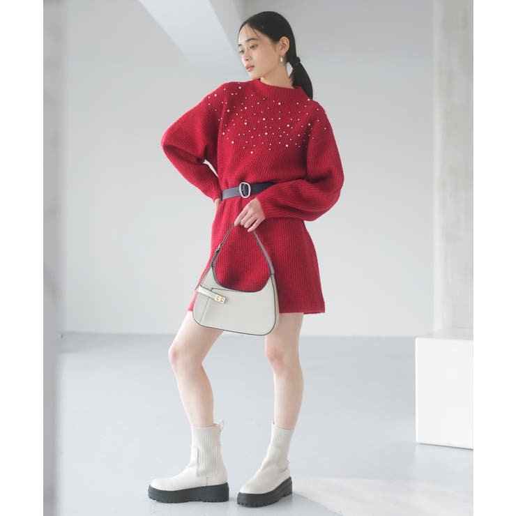 ビジュー付きニットワンピース | VIS  | 詳細画像5 