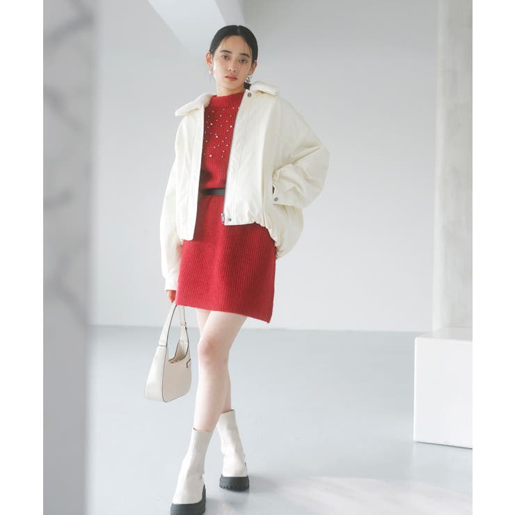 ビジュー付きニットワンピース | VIS  | 詳細画像6 