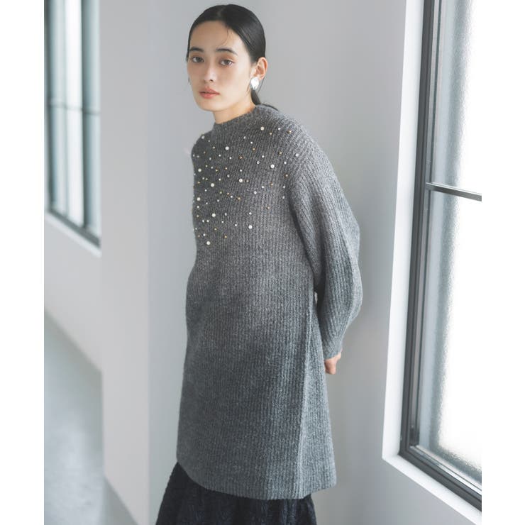 ビジュー付きニットワンピース | VIS  | 詳細画像9 