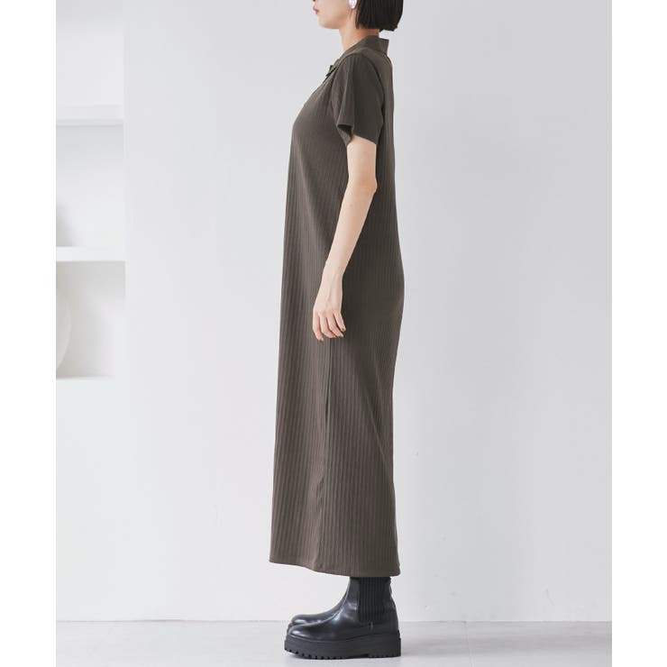 ポロ衿ランダムリブワンピース | VIS  | 詳細画像11 