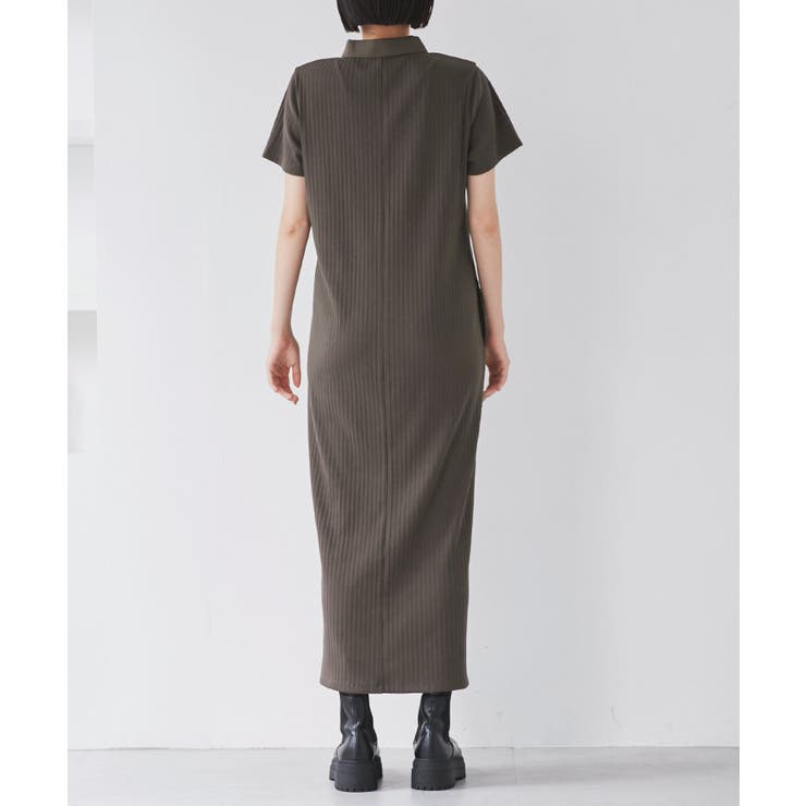 ポロ衿ランダムリブワンピース | VIS  | 詳細画像12 