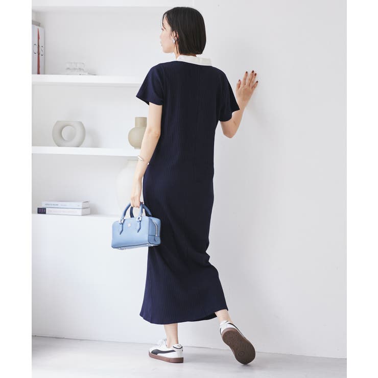 ポロ衿ランダムリブワンピース | VIS  | 詳細画像4 