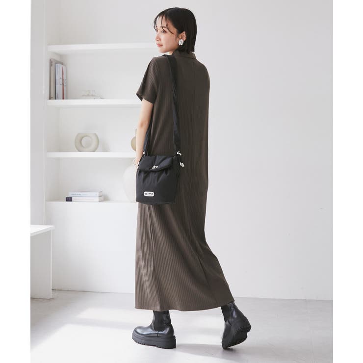 ポロ衿ランダムリブワンピース | VIS  | 詳細画像6 