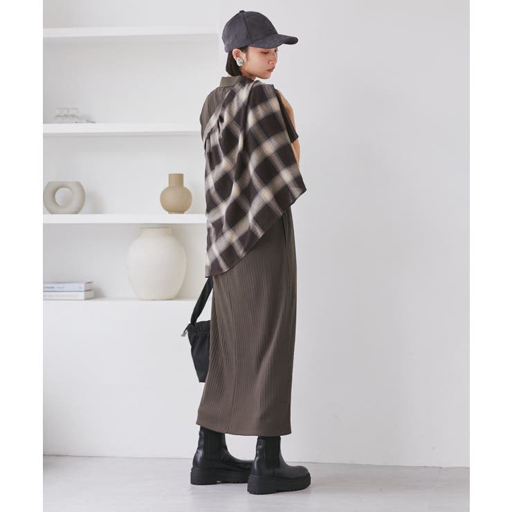 ポロ衿ランダムリブワンピース | VIS  | 詳細画像9 