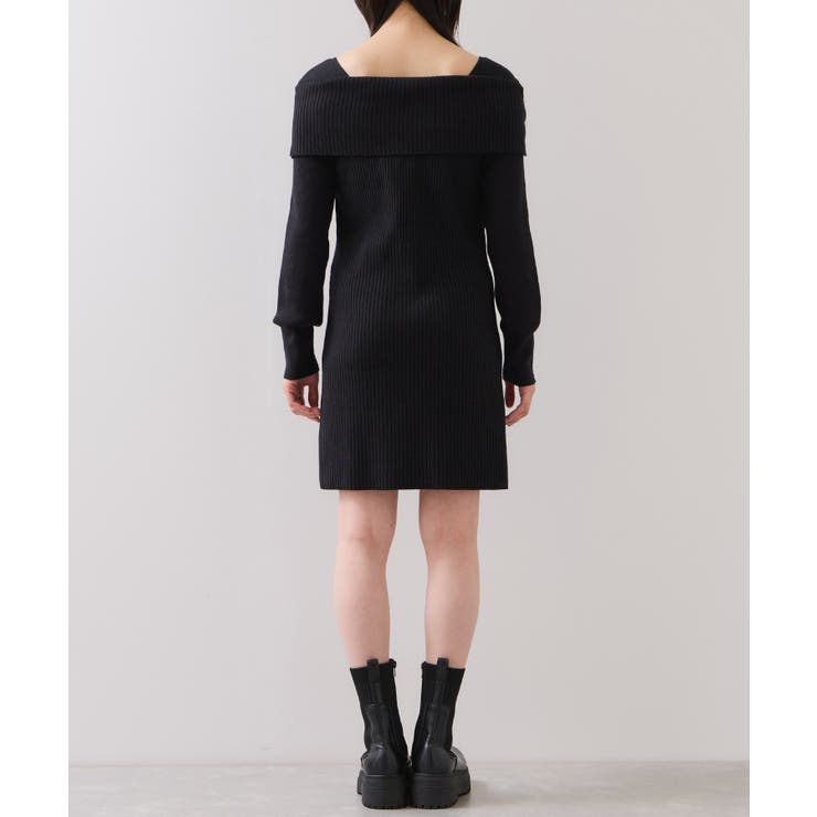 アシメオフショルリブニット美シルエットワンピース/着丈が選べる | VIS  | 詳細画像28 