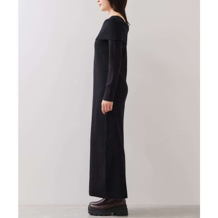 アシメオフショルリブニット美シルエットワンピース/着丈が選べる | VIS  | 詳細画像30 