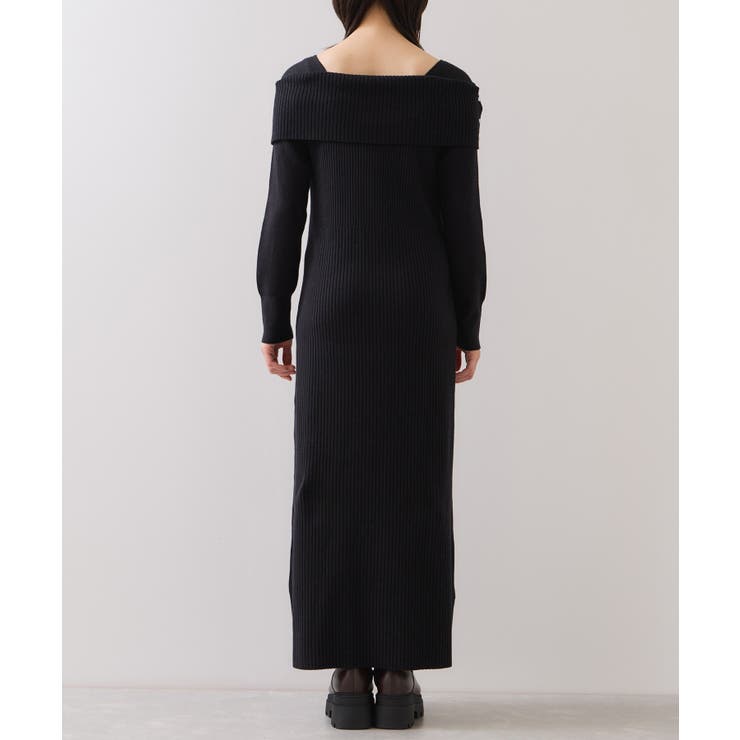 アシメオフショルリブニット美シルエットワンピース/着丈が選べる | VIS  | 詳細画像31 