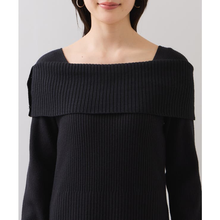 アシメオフショルリブニット美シルエットワンピース/着丈が選べる | VIS  | 詳細画像32 