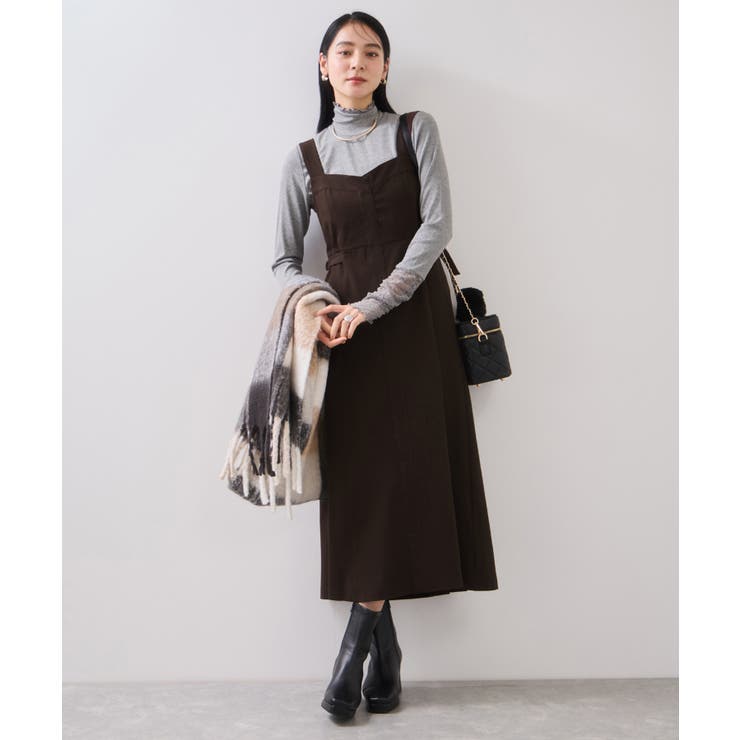 ブラウン(20) | ウエストベルトジャンパースカート | VIS 