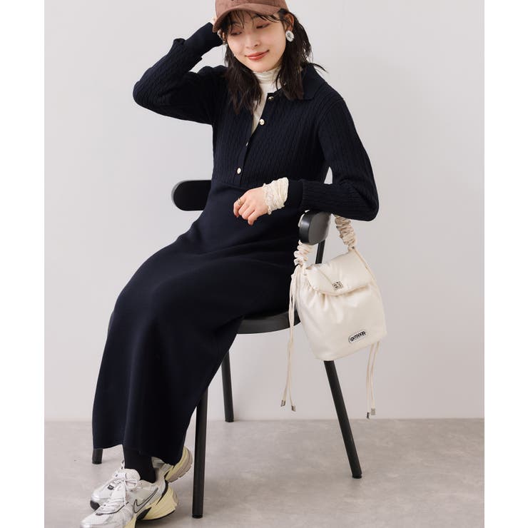 ポロケーブルモチモチニットワンピース | VIS  | 詳細画像10 