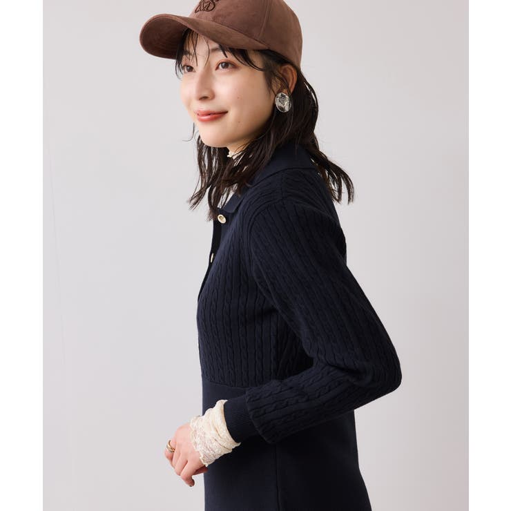 ポロケーブルモチモチニットワンピース | VIS  | 詳細画像11 