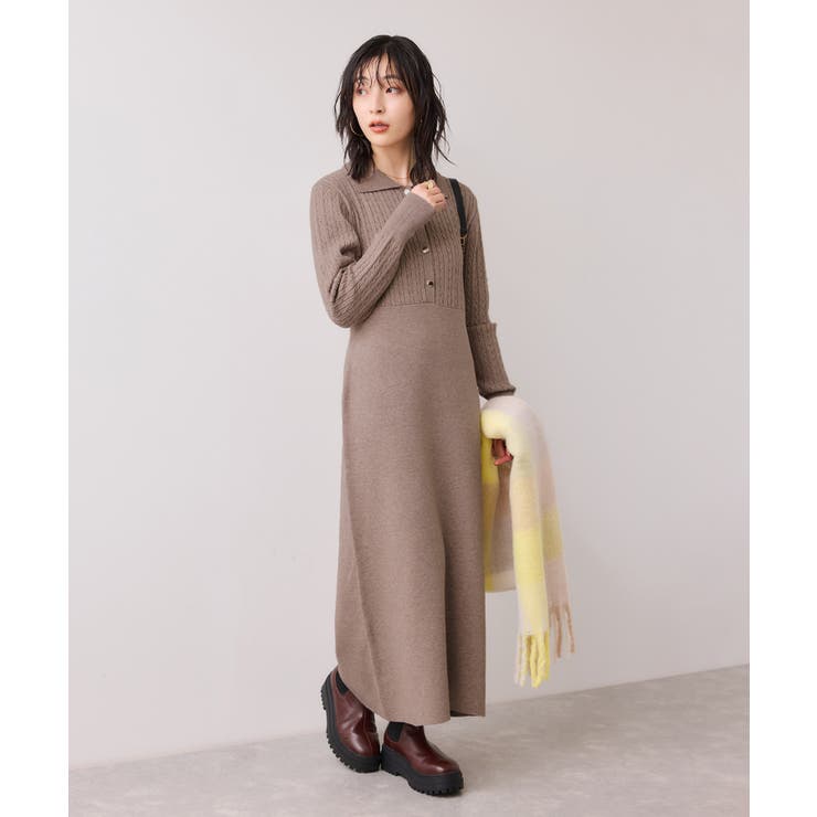 ポロケーブルモチモチニットワンピース | VIS  | 詳細画像16 