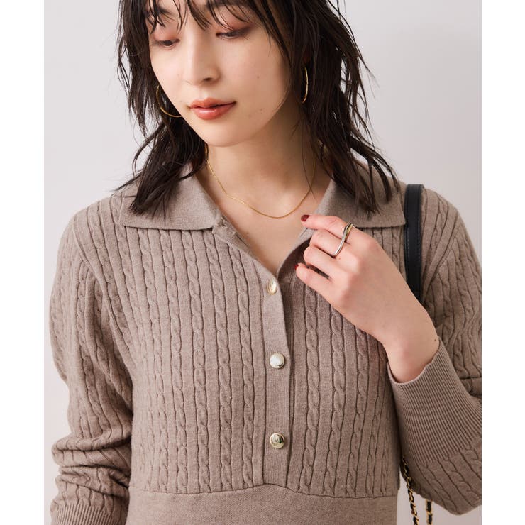 ポロケーブルモチモチニットワンピース | VIS  | 詳細画像18 