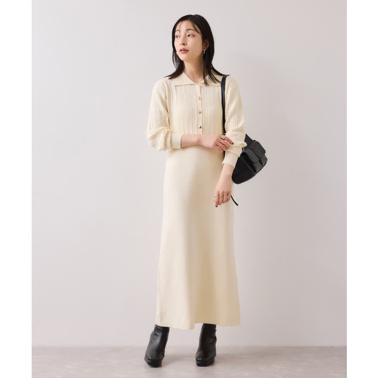 ポロケーブルモチモチニットワンピース | VIS  | 詳細画像2 