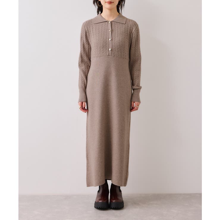 ポロケーブルモチモチニットワンピース | VIS  | 詳細画像20 