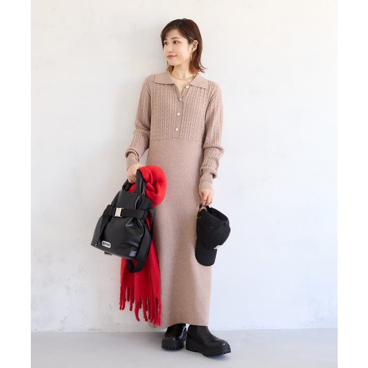 ポロケーブルモチモチニットワンピース | VIS  | 詳細画像28 