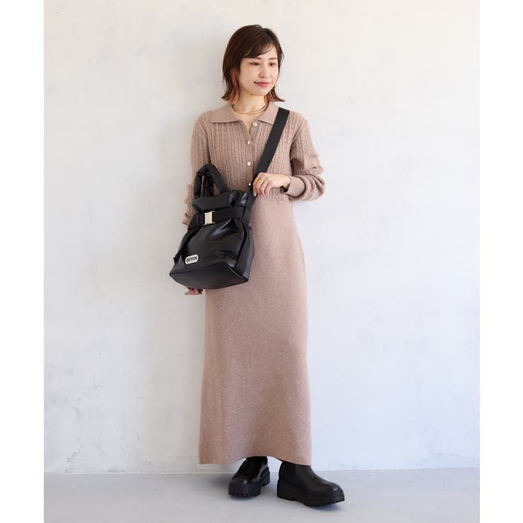 ポロケーブルモチモチニットワンピース | VIS  | 詳細画像29 