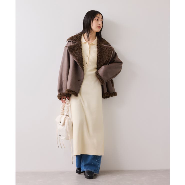 ポロケーブルモチモチニットワンピース | VIS  | 詳細画像7 