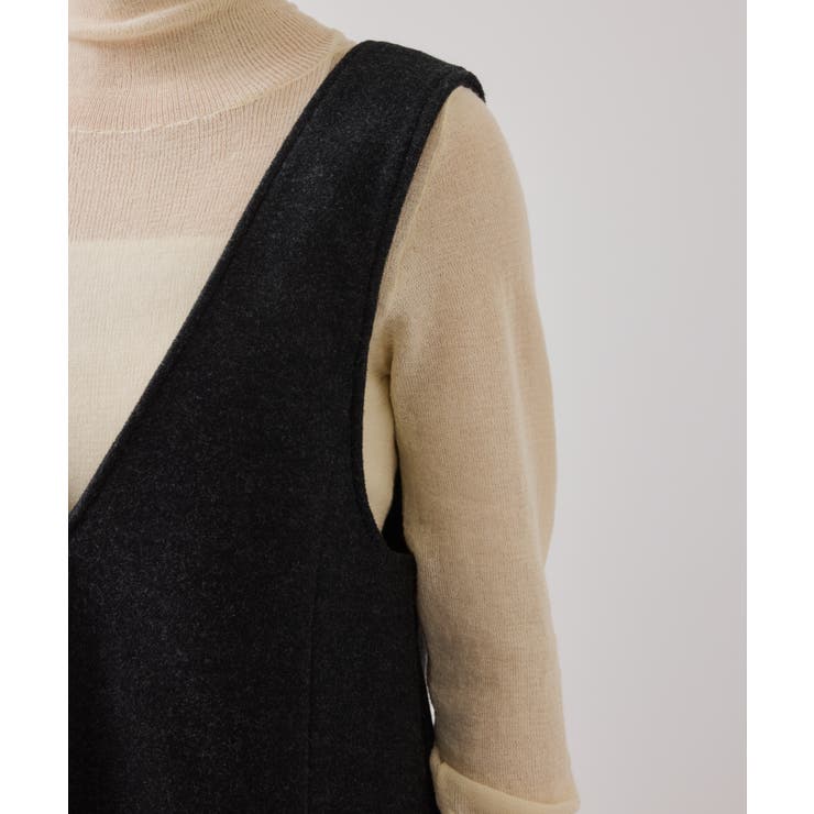 シャギーVネックミニ丈ジャンパースカート | VIS  | 詳細画像25 