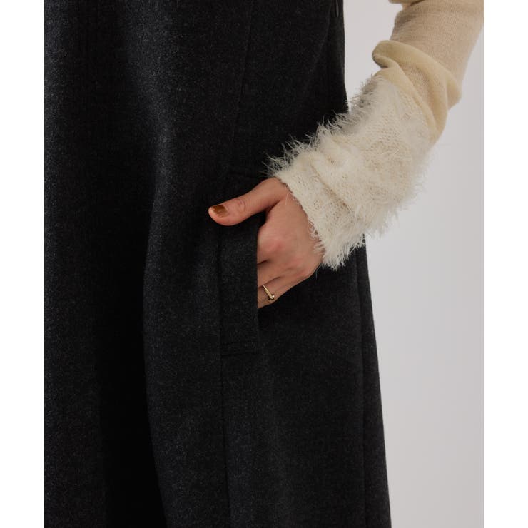 シャギーVネックミニ丈ジャンパースカート | VIS  | 詳細画像26 