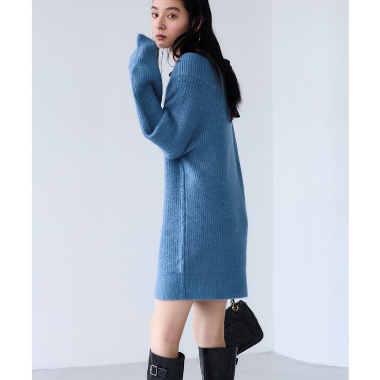 肩リボンミニ丈ニットワンピース/2WAY | VIS  | 詳細画像13 