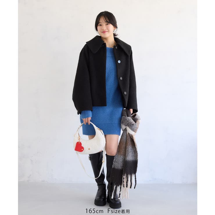 肩リボンミニ丈ニットワンピース/2WAY | VIS  | 詳細画像34 