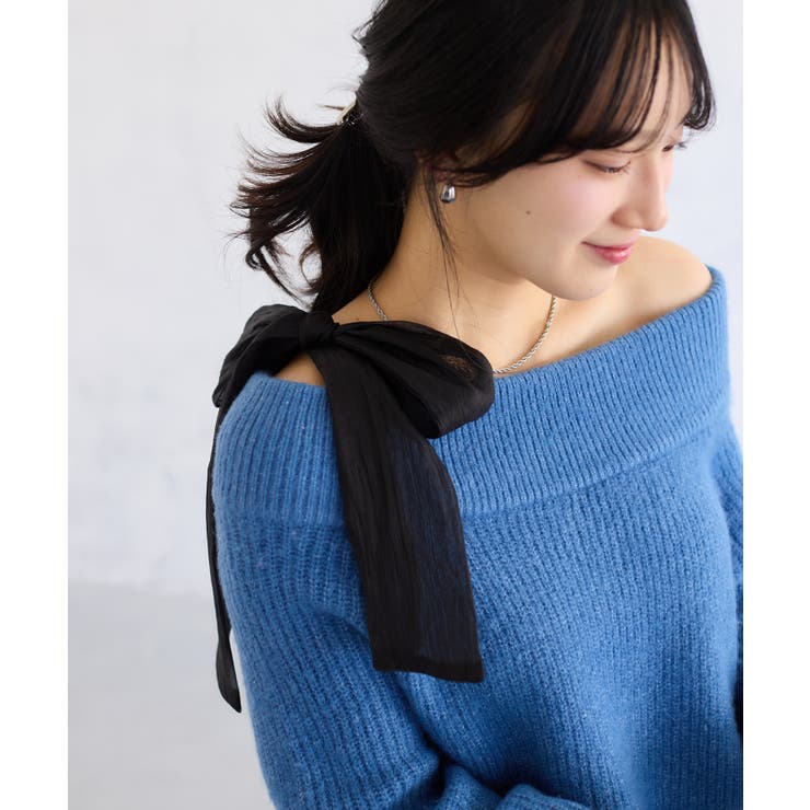 肩リボンミニ丈ニットワンピース/2WAY | VIS  | 詳細画像37 