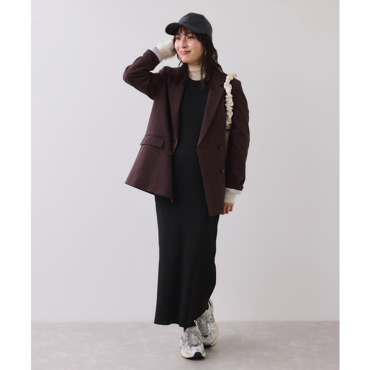 ねじりショートトップス付きロングニットワンピース/イージーケア | VIS  | 詳細画像18 