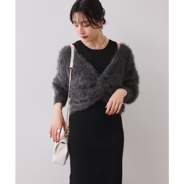 ねじりショートトップス付きロングニットワンピース/イージーケア | VIS  | 詳細画像21 