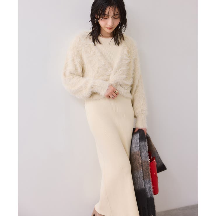 ねじりショートトップス付きロングニットワンピース/イージーケア | VIS  | 詳細画像25 