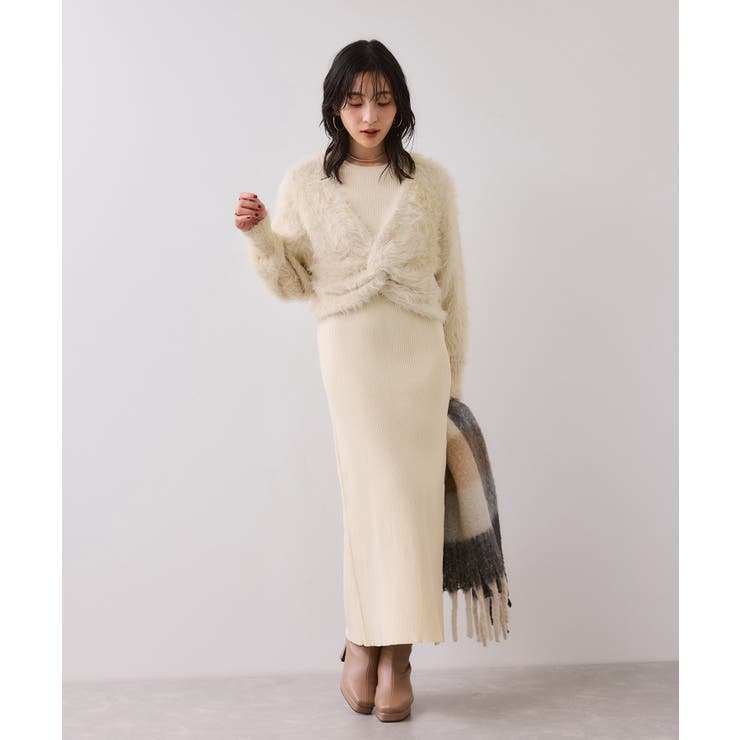 ねじりショートトップス付きロングニットワンピース/イージーケア | VIS  | 詳細画像26 