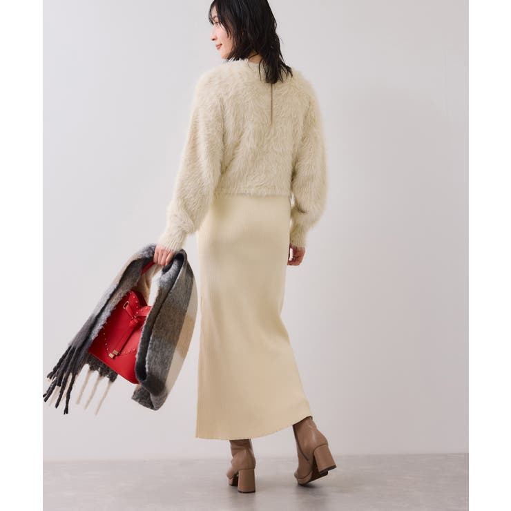 ねじりショートトップス付きロングニットワンピース/イージーケア | VIS  | 詳細画像27 