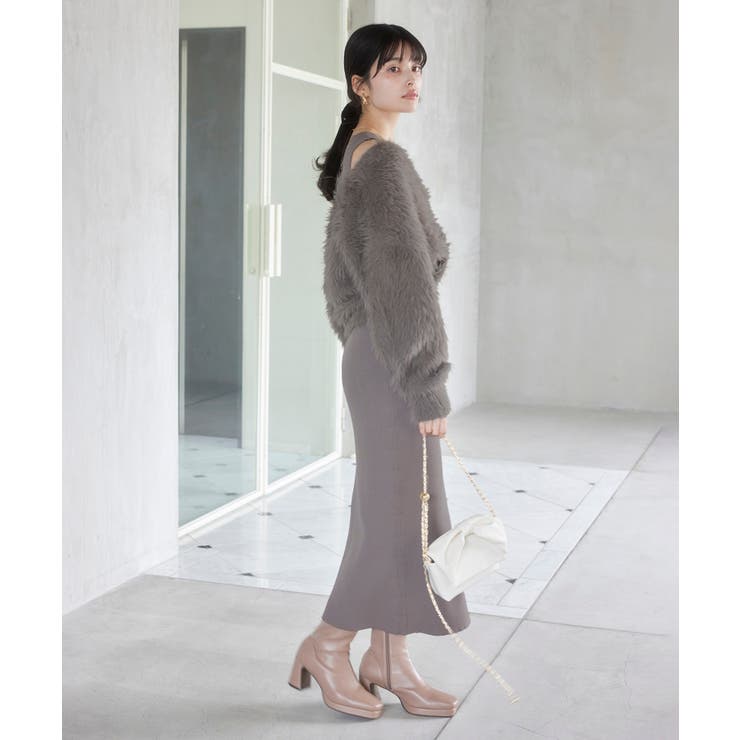 ねじりショートトップス付きロングニットワンピース/イージーケア | VIS  | 詳細画像3 