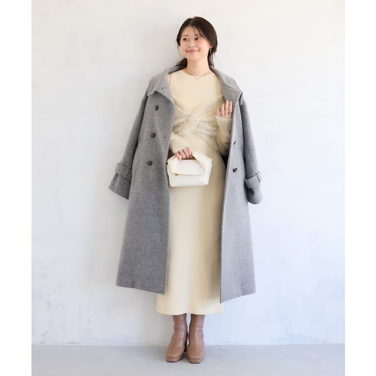 ねじりショートトップス付きロングニットワンピース/イージーケア | VIS  | 詳細画像46 