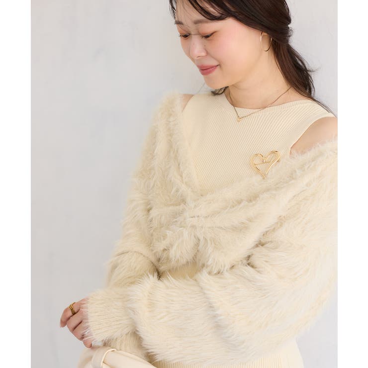 ねじりショートトップス付きロングニットワンピース/イージーケア | VIS  | 詳細画像47 