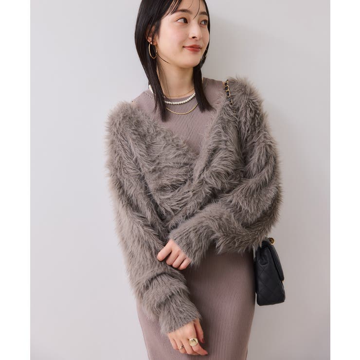 ねじりショートトップス付きロングニットワンピース/イージーケア | VIS  | 詳細画像7 