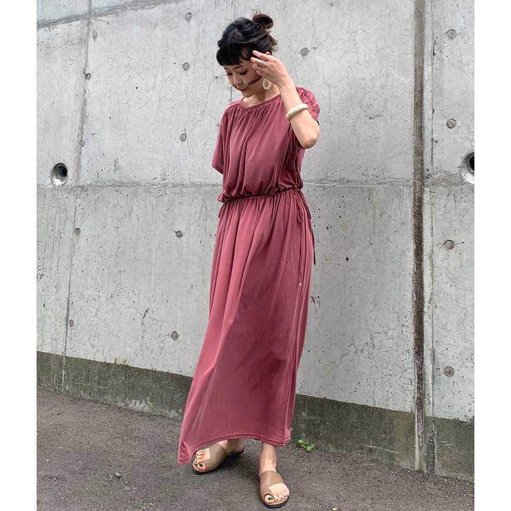 【WEB限定】ウエストリボンギャザーワンピース | VIS  | 詳細画像16 