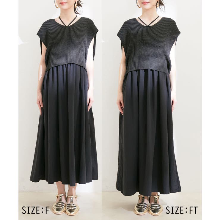 THE KEIJI ニットベスト付ワンピース THE KEIJI ニットベスト付ワンピース