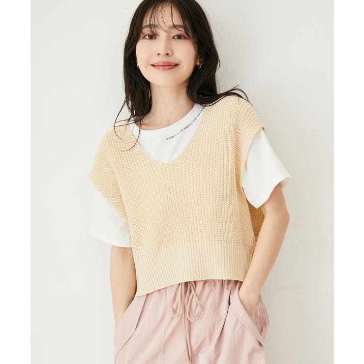 【選べる着丈・マルチWAY】ニットベスト付きワンピース【洗える】 | VIS  | 詳細画像34 