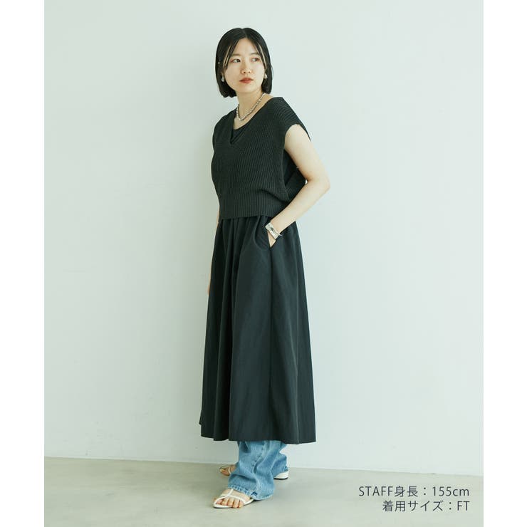 【選べる着丈・マルチWAY】ニットベスト付きワンピース【洗える】 | VIS  | 詳細画像41 