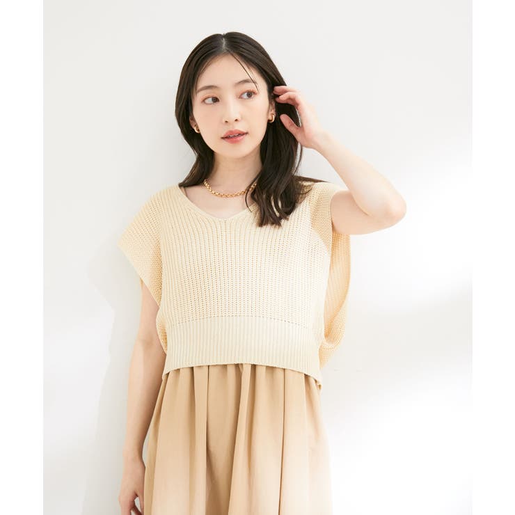 【選べる着丈・マルチWAY】ニットベスト付きワンピース【洗える】 | VIS  | 詳細画像9 