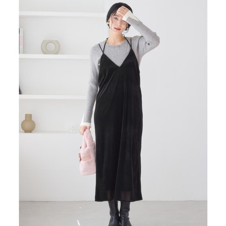 刺繍アソートベロアキャミワンピース/2WAY | VIS  | 詳細画像18 